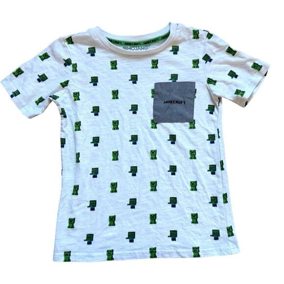 Youth Boys Mojang Officially Licensed Minecraft Pocket Creeper Tee Shirt - Sz S - Picture 1 of 1